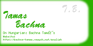 tamas bachna business card